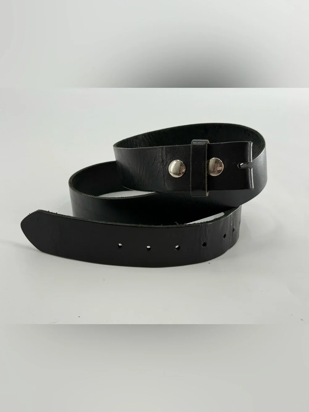 Vintage Black Leather Men’s Belt 42 Made in USA